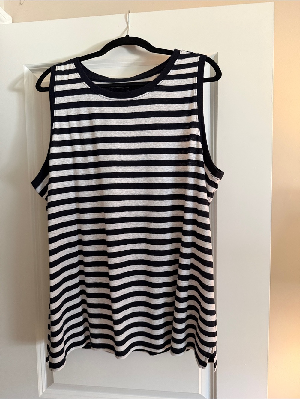 Talbots Navy and White Striped Tank Top